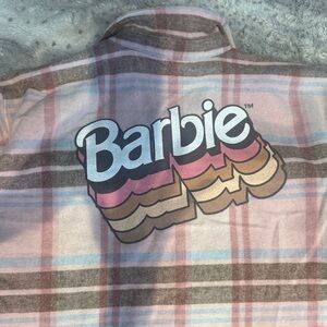 Barbie Pink and Brown Plaid Top flannel